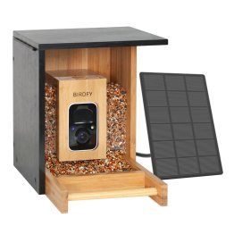 Birdfy® Feeder Bamboo Mini with Camera, Solar Panel, and AI by Subscription