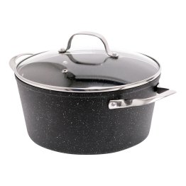 THE ROCK™ by Starfrit® 6-Quart Stockpot/Casserole with Glass Lid & Stainless Steel Handles