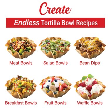 Brentwood® TS-257R 10-In. Electric Tortilla Taco Bowl Maker, Red