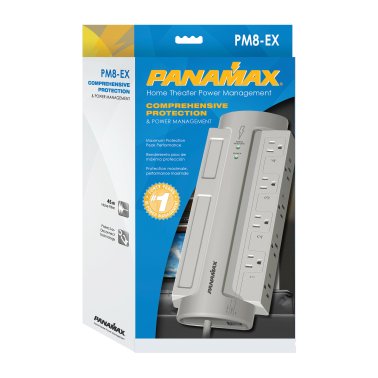 Panamax® PowerMax® PM8-EX Surge Protector, 8 Outlets, 6-Ft. Cord, Gray