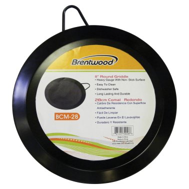 Brentwood® Carbon Steel Nonstick Round Comal Griddle for Single Burner (11 In.)