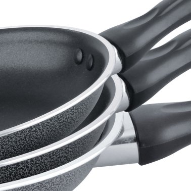 Brentwood® BFP-37911 7-In., 9-In., and 11-In. Aluminum Nonstick Induction Frying Pan Set, Black