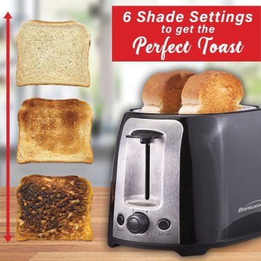 Brentwood® 2-Slice Cool-Touch Toaster with Extra-Wide Slots (Black)