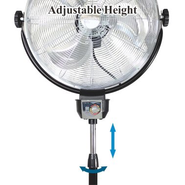 Optimus F-4205 3-Speed 120-Watt 20-In. Industrial-Grade High-Velocity Oscillating Stand Fan