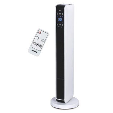 Optimus H-7329 2-Setting 1,500-Watt-Max 29-In. Oscillating Ceramic Tower Heater with Remote