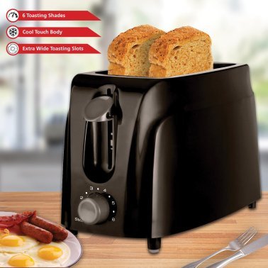 Brentwood® Cool-Touch 2-Slice Toaster (Black)