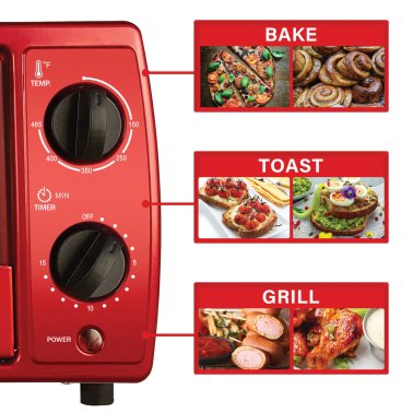 Brentwood® 4-Slice Toaster Oven (Red)