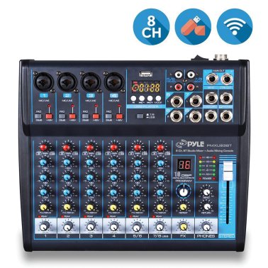 Pyle® 8-Channel Bluetooth® Pro Audio DJ Sound Mixer