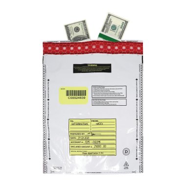 Nadex Coins™ Tamper-Evident 9-In. x 12-In. Opaque FRAUDSTOPPER™ Bank Deposit Bags (100 Pack)