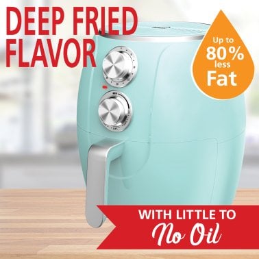 Brentwood® 3.2-Quart 1,200-Watt Electric Air Fryer with Timer and Temperature Control (Blue)