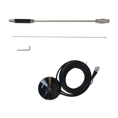 Tram® Center-Load Stainless Steel Whip CB Magnet-Mount Antenna Kit with 3-1/2-In. Magnet and Cable