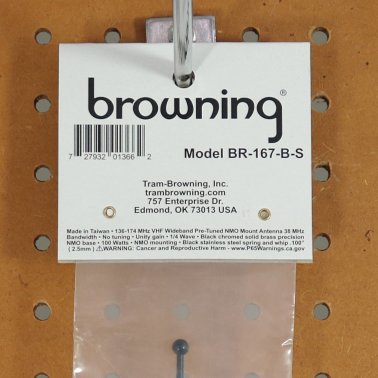 Browning® 160-Watt Wide-Band 136 MHz to 174 MHz Unity-Gain Antenna with NMO Mounting (Black)