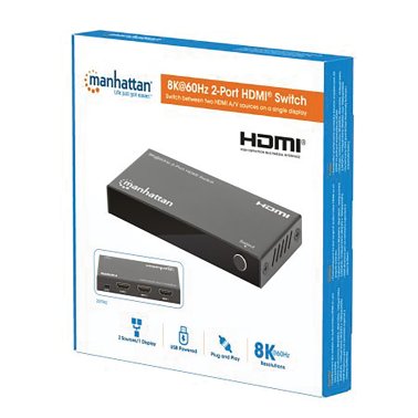 Manhattan® 8K at 60-Hz 2-Port HDMI® Switch