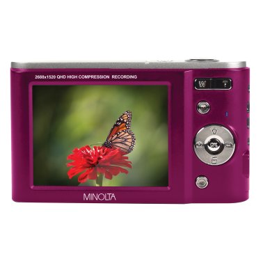 Minolta® MND20 16x Digital Zoom 44 MP/2.7K Quad HD Digital Camera (Magenta)