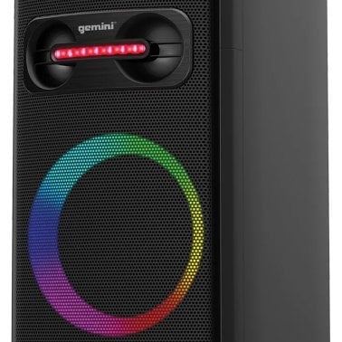 Gemini® TWS Portable Bluetooth® Portable Speaker with LED and Wired Microphone, GHK-2800, Black