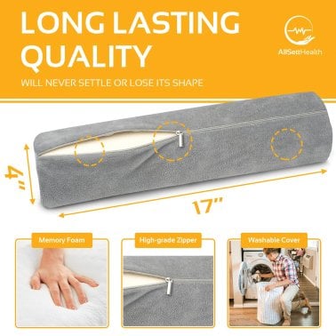 AllSett Health® Memory Foam Neck Roll Cervical Pillow for Pain Relief, 2 Pack