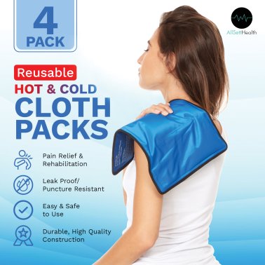 AllSett Health® XXL Reusable Hot and Cold Gel Packs for Injuries (4 Pack)