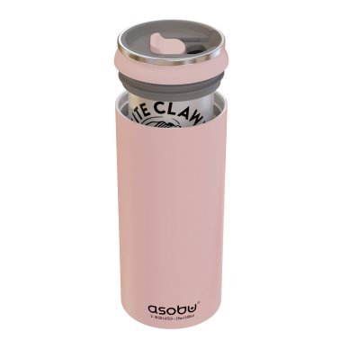 ASOBU® FC4G Double-Walled Vacuum-Insulated Stainless Steel Multi-Can Cooler Sleeve with Reusable Pocket Straw (Pink)