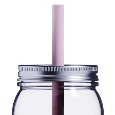 ASOBU® 16-Oz. Moonshine Glass Mason Jar with Lid, Straw, and Insulated Sleeve and Handle (Pink)