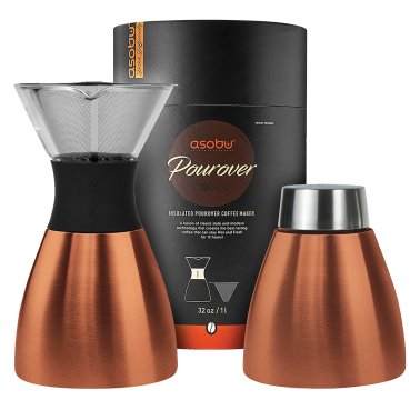 ASOBU® Insulated Pour-over Coffee Maker with Removable Carafe, 34-Oz. (Bronze)