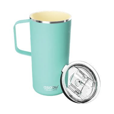 ASOBU® 20-Oz. Double-Wall-Insulated Stainless Steel Tower Coffee Mug with Ceramic Coating (Mint)