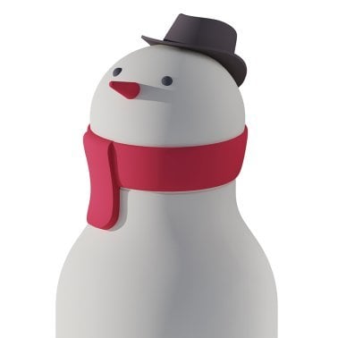 ASOBU® 16-Oz. Bestie Bottle Insulated Stainless Steel Water Bottle with Reusable Flexi Straw (Snowman)
