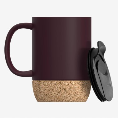 ASOBU® Ceramic 12-Oz. Mug with Cork Base (Burgundy)