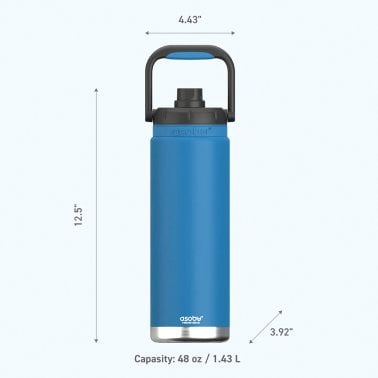 ASOBU® Canyon 50-Oz. Insulated Water Bottle with Full Hand Comfort Handle (Blue)