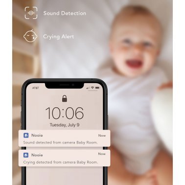 Nooie® IPC007D 1080p Full HD Indoor Wi-Fi® Smart Baby Camera with Lamb Faceplate