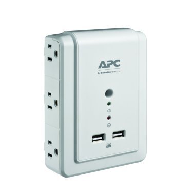 APC® 6-Outlet SurgeArrest® Surge Protector Wall Tap with 2 USB Ports