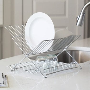 Better Houseware Jr. Folding Dish Rack (Metallic)