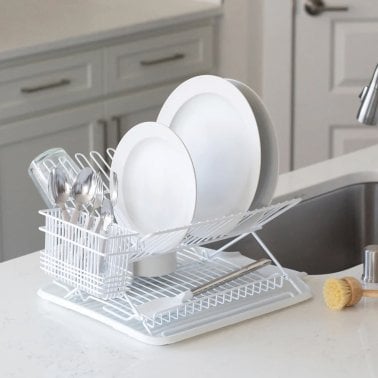 Better Houseware Jr. Folding Dish Rack (White)