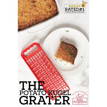 Better Houseware Potato Kugel Grater, Red