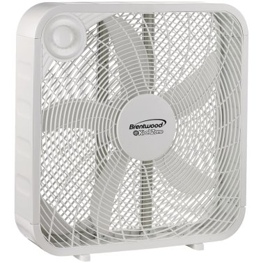 Brentwood® Kool Zone F-20S 3-Speed 60-Watt 20-In. Box Fan (White)