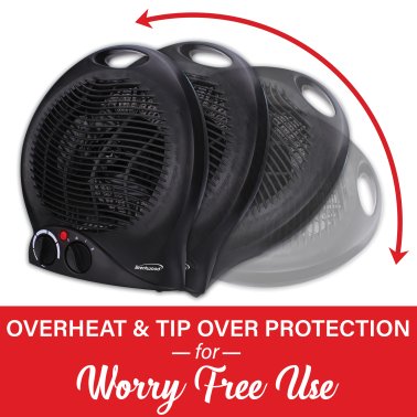 Brentwood® Kool Zone 1,500-Watt-Max Portable Electric Space Heater and Fan, Black