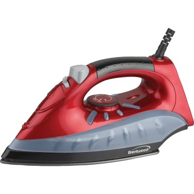 Brentwood® Full-Size Nonstick Steam Iron (Red)