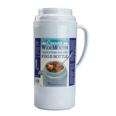 Brentwood® Glass and Foam Vacuum-Insulated 40-oz. Wide-Mouth Food Bottle with Screw-on Bowl