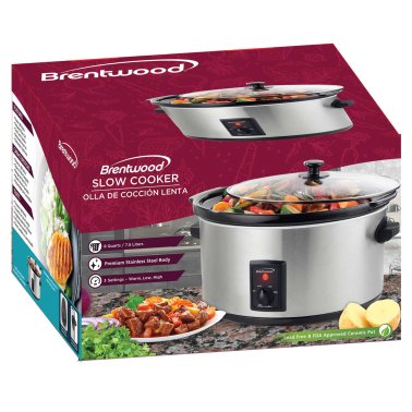 Brentwood® 8-Qt. 360-Watt Stainless Steel Slow Cooker