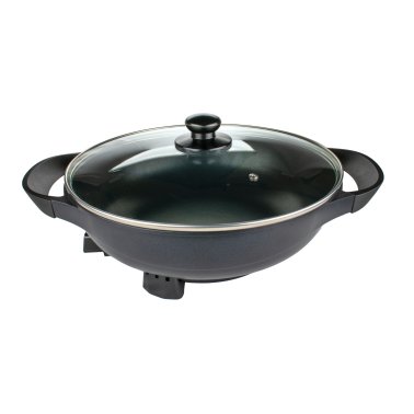 Brentwood® 13-Inch Non-Stick Flat-Bottom Electric Wok Skillet with Vented Glass Lid
