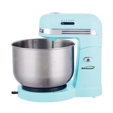 Brentwood® 5-Speed Stand Mixer with 3.5-Quart Stainless Steel Mixing Bowl (Blue)