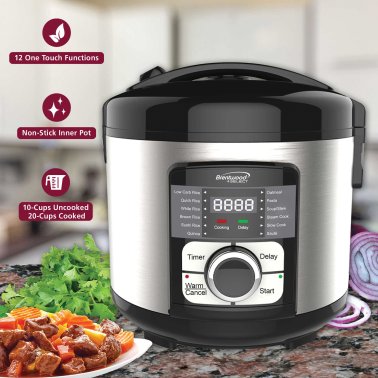 Brentwood® 7-Qt. 800-Watt 12-Function Stainless Steel Multi-Cooker