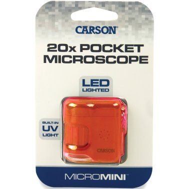 CARSON® MicroMini™ 20x LED Lighted Pocket Microscope, Orange