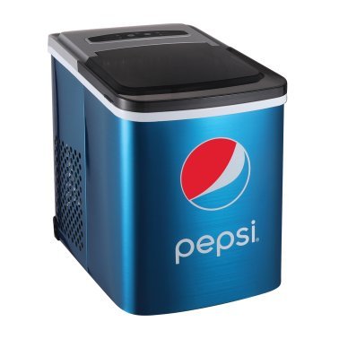 pepsi® 120-Watt Portable Compact Ice Maker with Built-in Bottle Opener, 26 Lbs. per Day, Blue