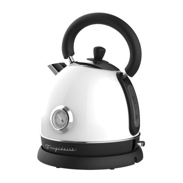 Frigidaire® 1,500-Watt 1.9-Qt. Retro Porcelain Electric Kettle with Temperature Gauge, Automatic Shutoff (White)