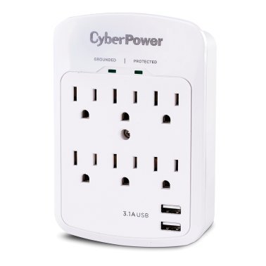 CyberPower® P600WU Professional Surge-Protector Wall Tap with 2 USB Ports