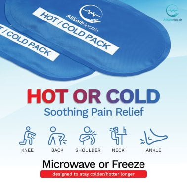 AllSett Health® Reusable Hot and Cold Gel Packs for Injuries, Blue, 4 Pack