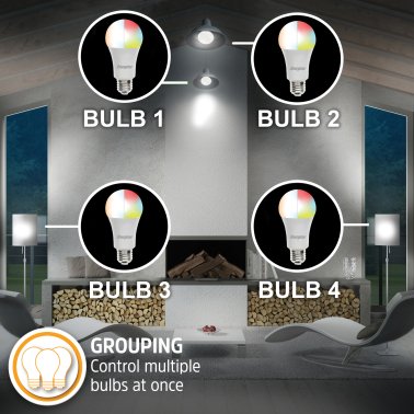 Energizer® Connect LED 10-Watt (60-Watt Equivalent) Multi-White and Multicolor Smart Bulb, A19 Bulb Shape, E26 Medium Base, Dimmable