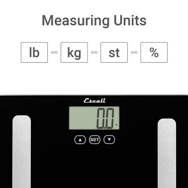 Escali® 400-Pound-Capacity Body-Analyzing Glass Bathroom Scale