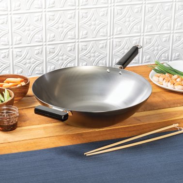 Joyce Chen® Professional Series Carbon Steel Wok with Phenolic Handles, 14-In.