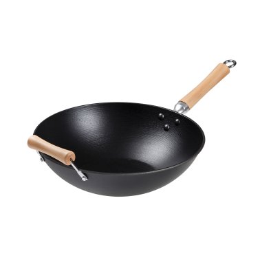 Joyce Chen® Professional Series Cast Iron Wok with Maple Handles, 14-In.